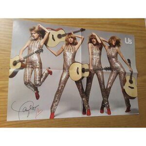 Taylor Swift Poster Us Magazine 14.5''x21'' Four Side-By-Side Guitar Gold Music